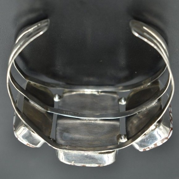 Huge Wild Horse Jasper Sterling Silver Cuff Bracelet Southwestern Bracelet Large - Picture 4 of 6
